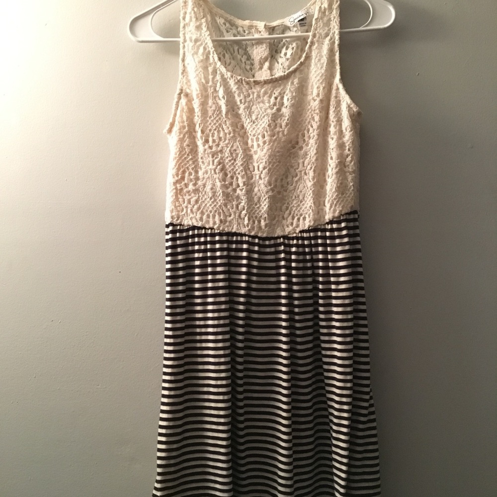 Lacey Black & White Stripe Tank Dress Medium